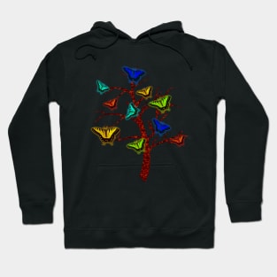 Butterflies having a party in nature. Hoodie